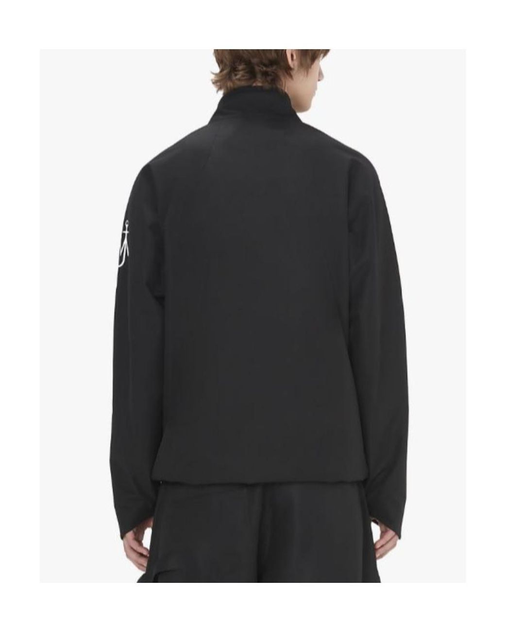 J.W. Anderson Black Jw Anderson Logo Printed Zipped Jacket for men