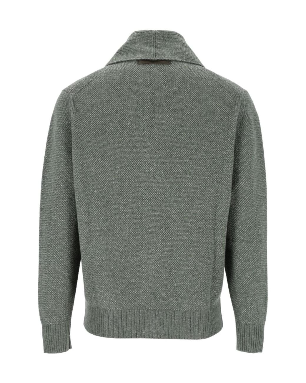 Zegna Gray Light And Mélange Cashmere And Wool Jacket for men