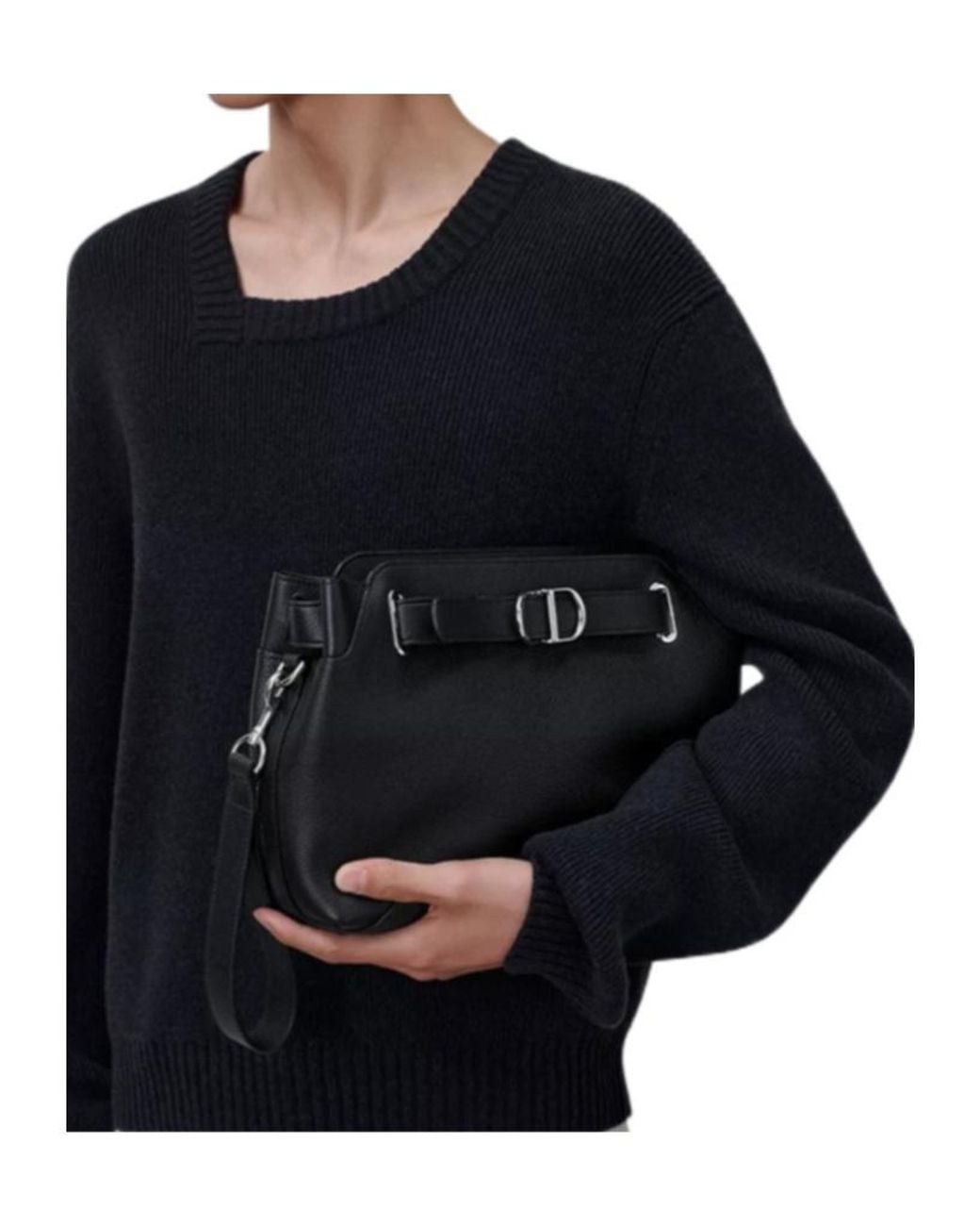 Dior Black Normandie A5 Triangle Pouch for men