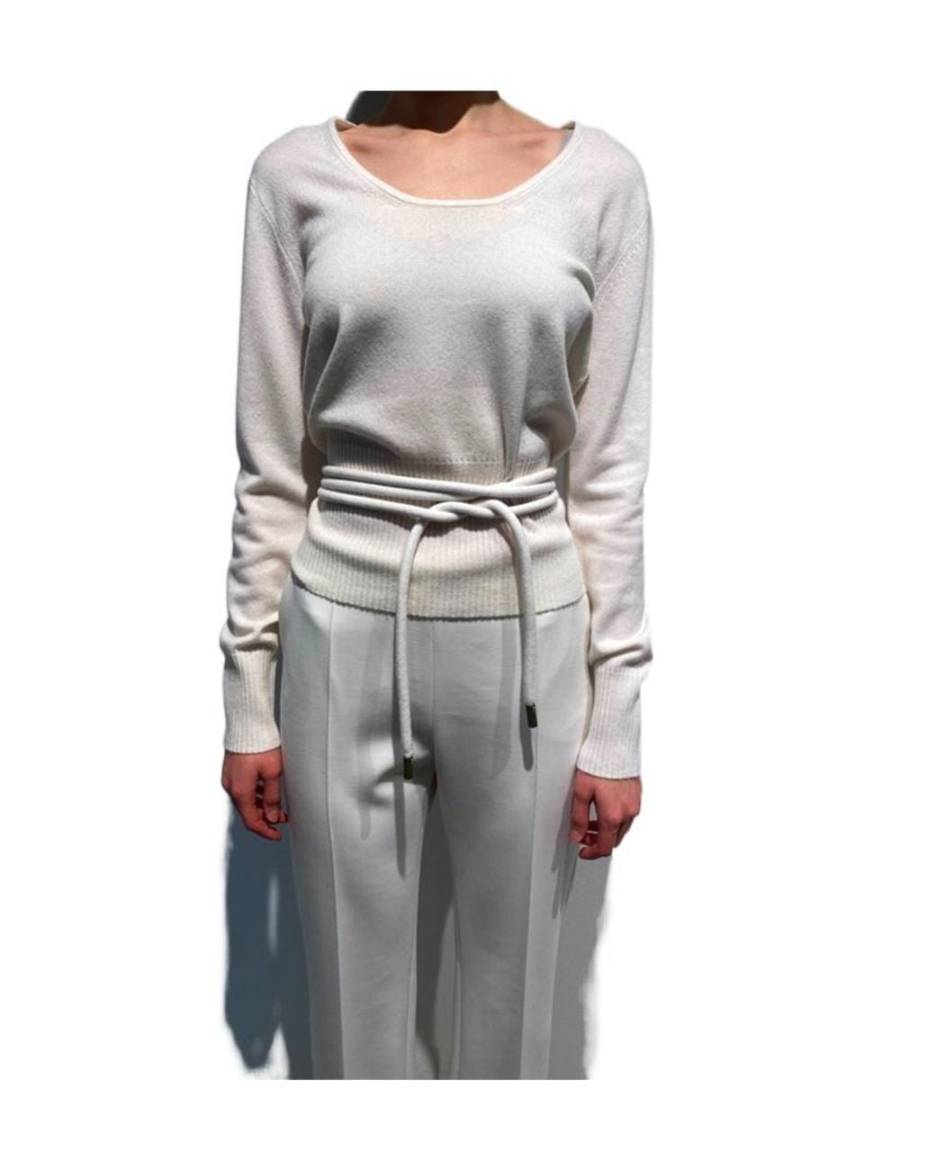 Max Mara Gray Crewneck Long-Sleeve T-Shirt