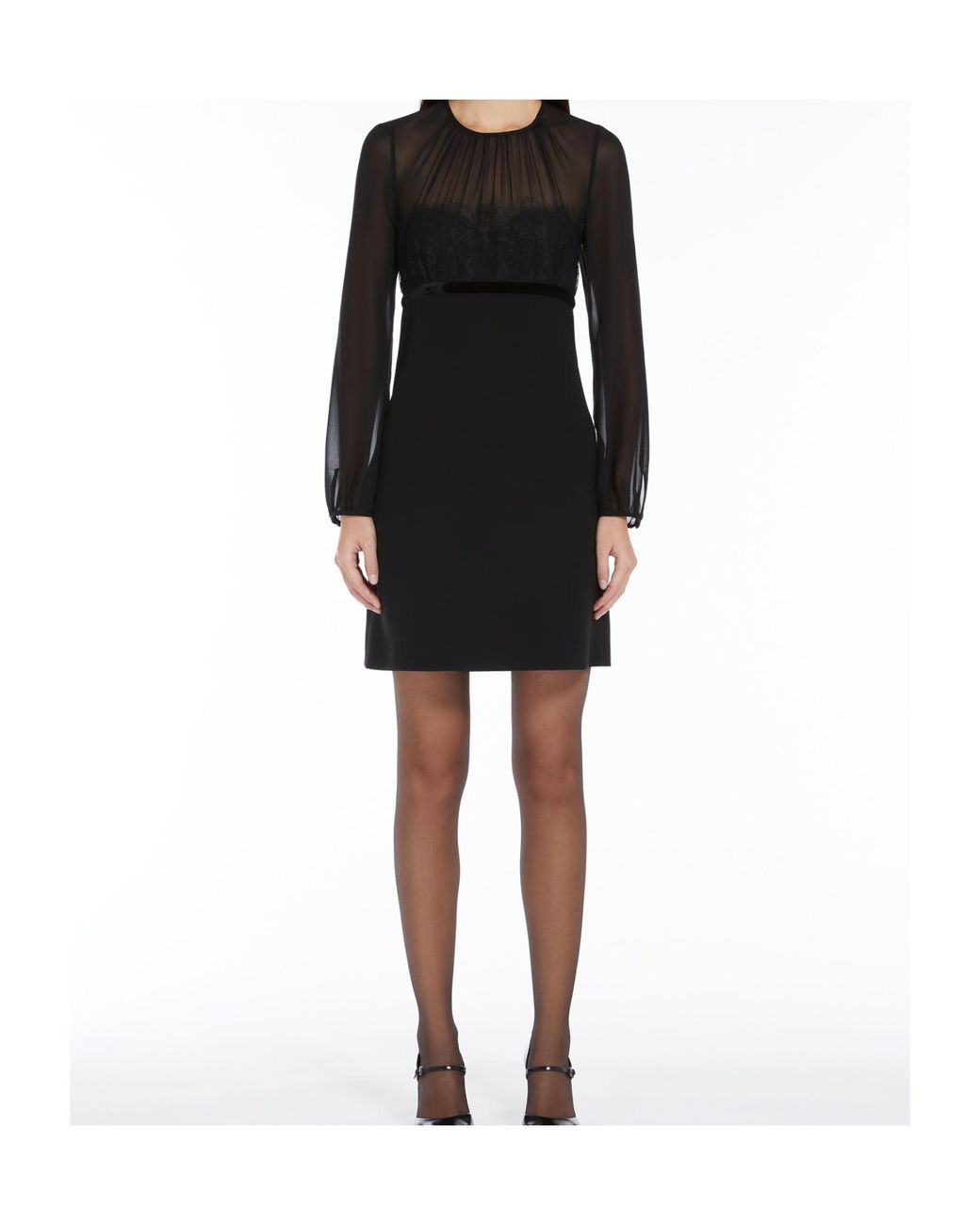Max Mara Black Studio Crewneck Long-Sleeved Dress