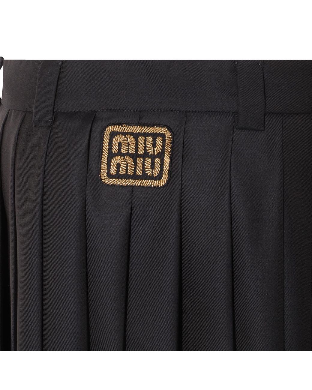 Miu Miu Blue Pleated Batavia Skirt