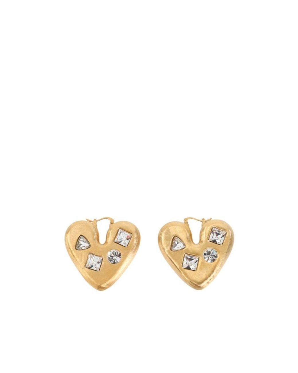 Jacquemus Metallic Sculpted Heart Hoop Earrings