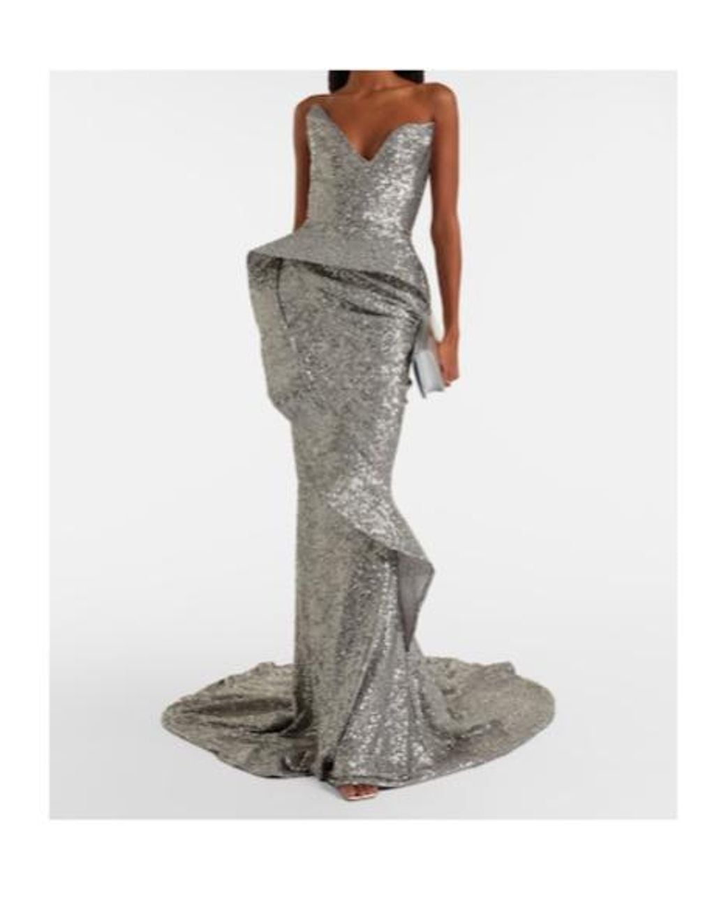 Maticevski Gray Glorious Sequined Gown