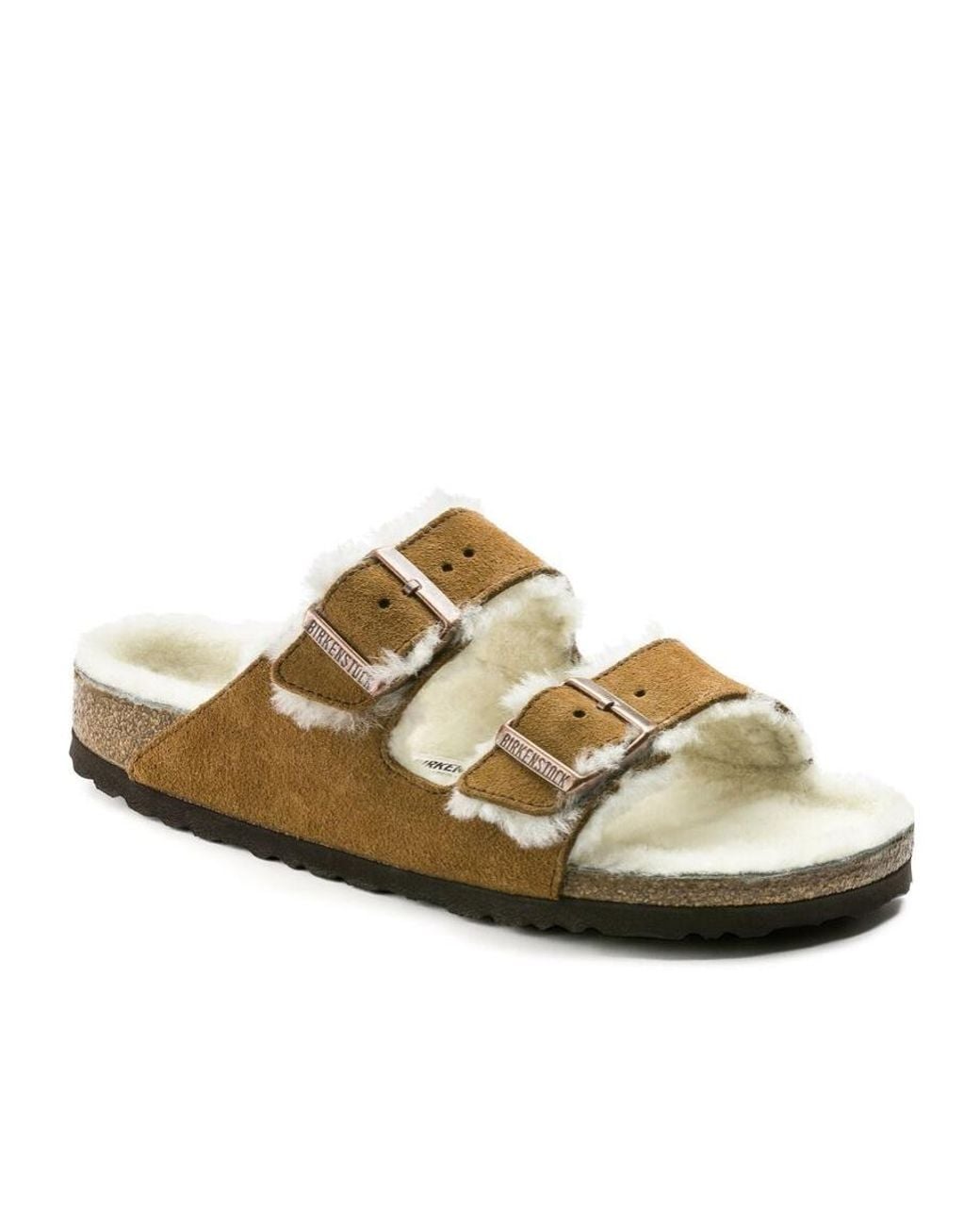 Birkenstock Brown Arizona Open-Toe Slides for men