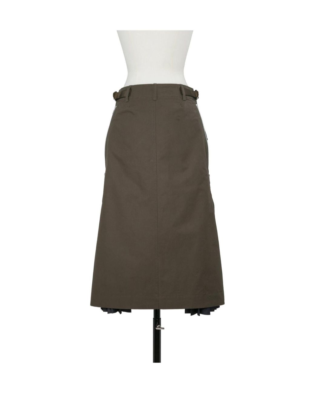 Sacai Multicolor Pleated-Panel Zip-Detail Mid Skirt