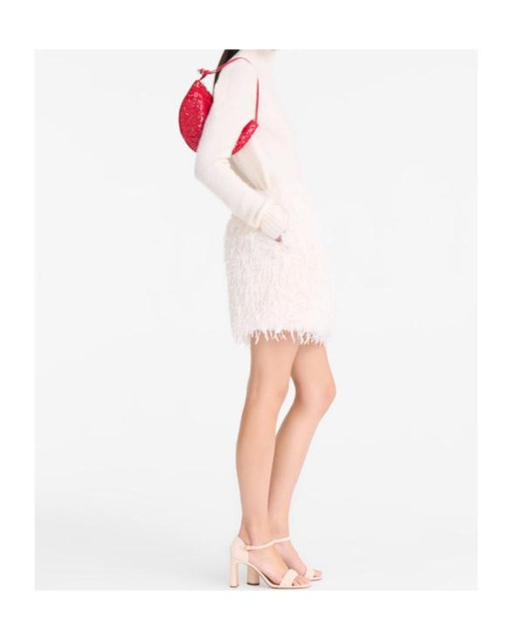 Longchamp Red Le Roseau Fortune Cookie Clutch Bag