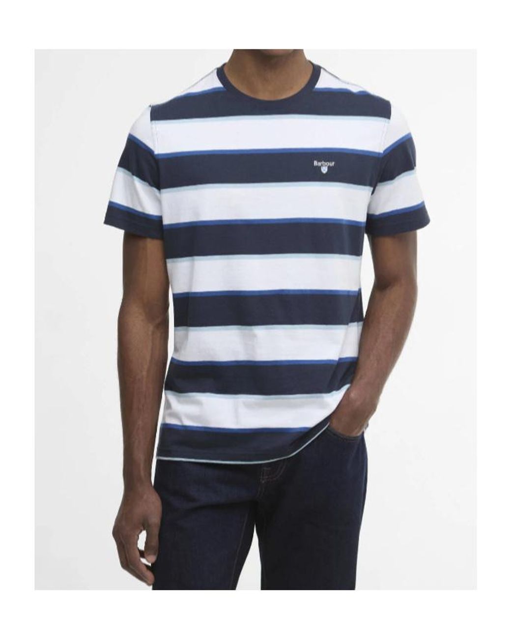 Barbour Blue Meldon Striped T-Shirt for men