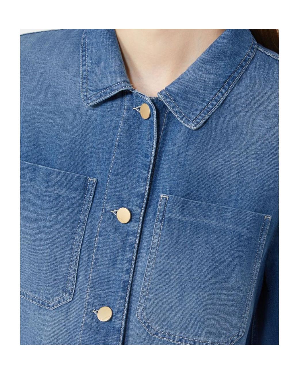 Max Mara Blue Cotton And Linen Denim Jacket