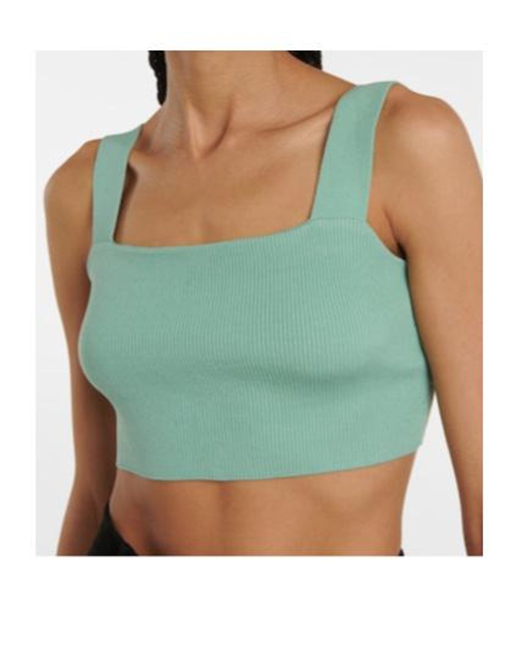 Oscar de la Renta Blue Ribbed-Knit Silk-Blend Crop Top