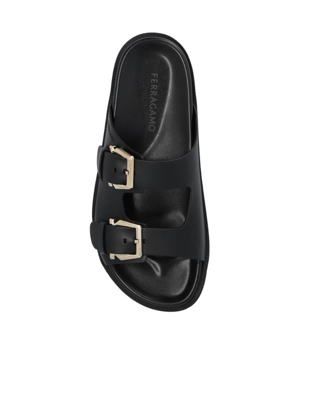 Ferragamo Black Logo Slippers