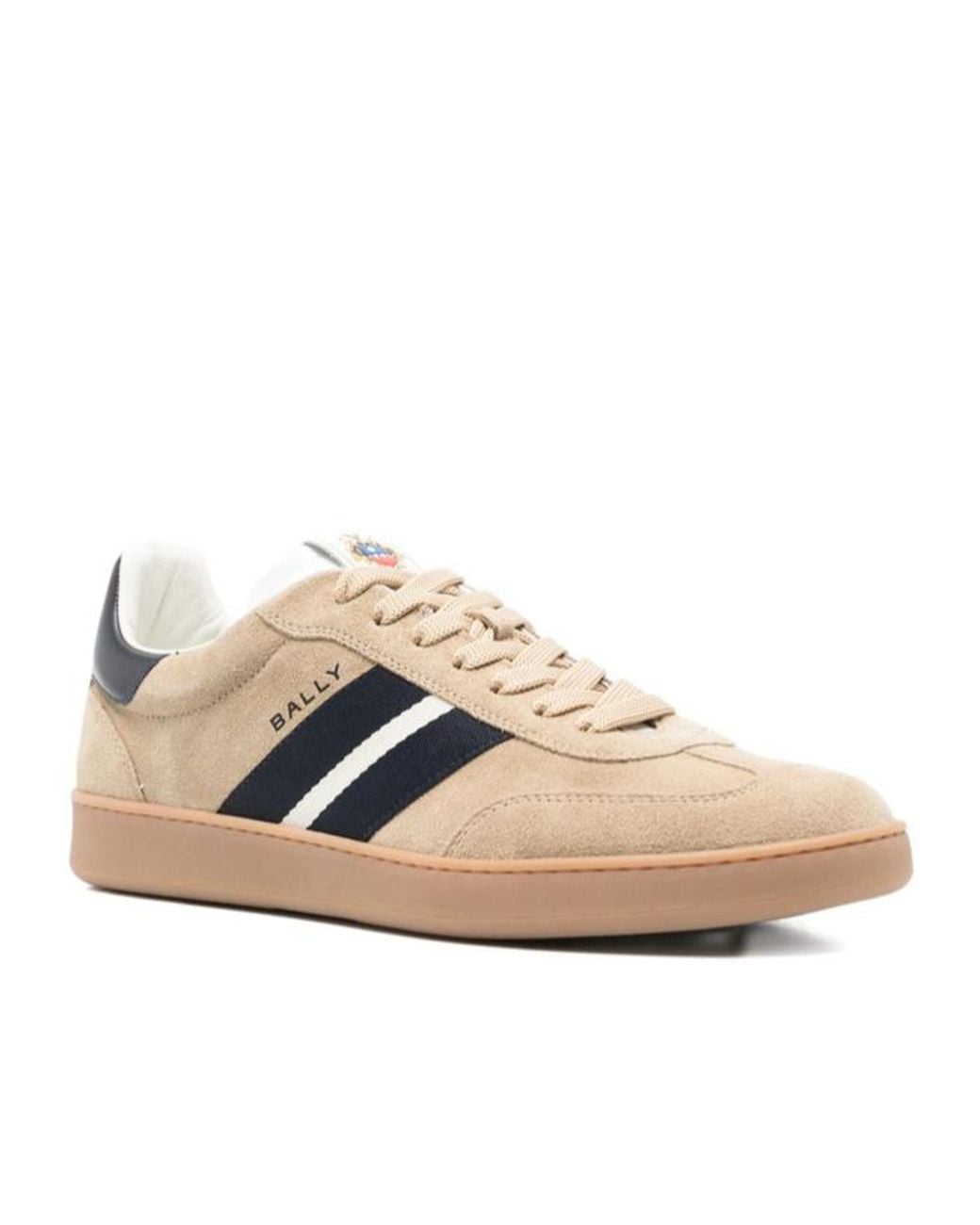 Bally Natural Retro Stripe-Detail Lace-Up Sneakers for men