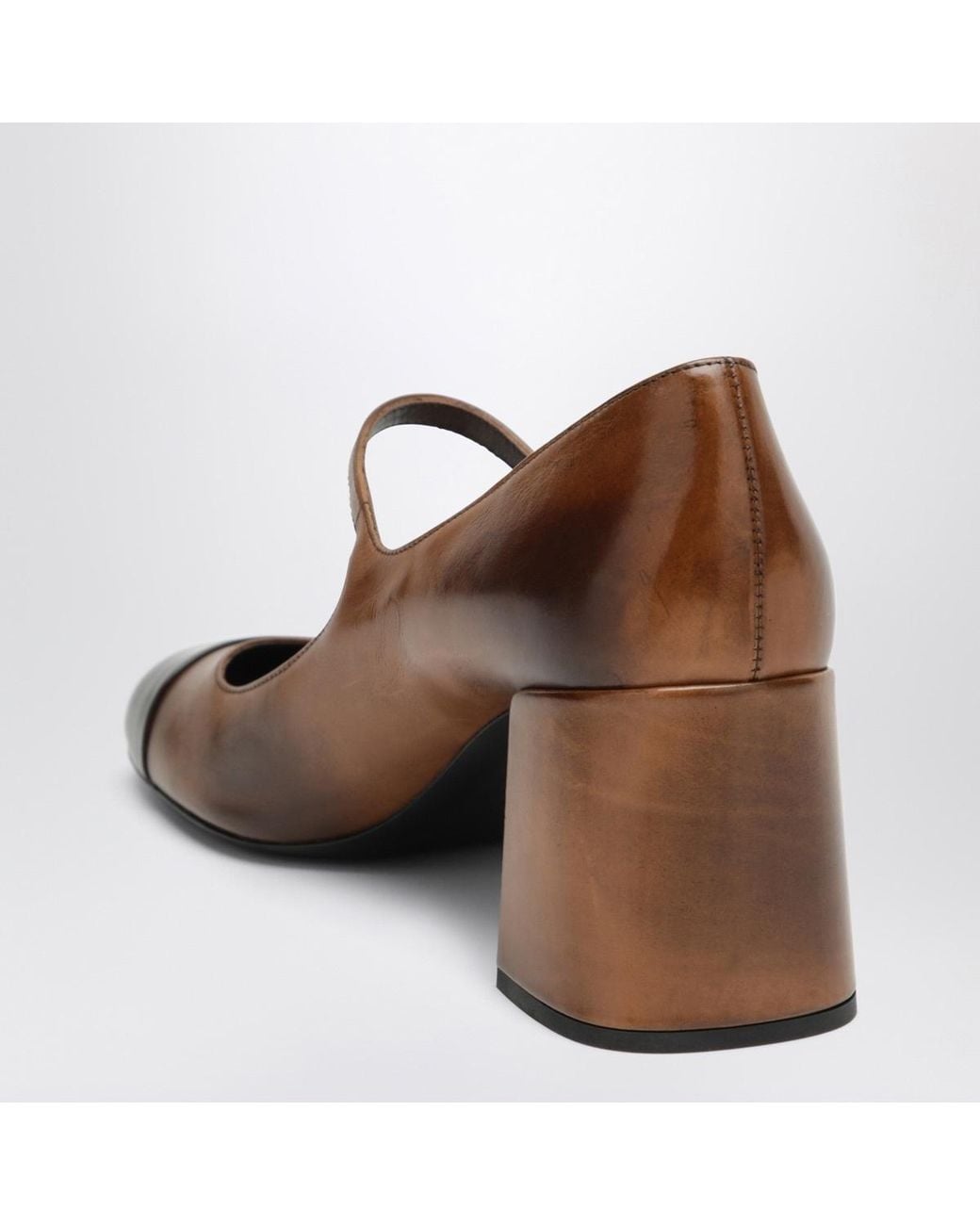 Miu Miu Brown Round-Toe High Heels