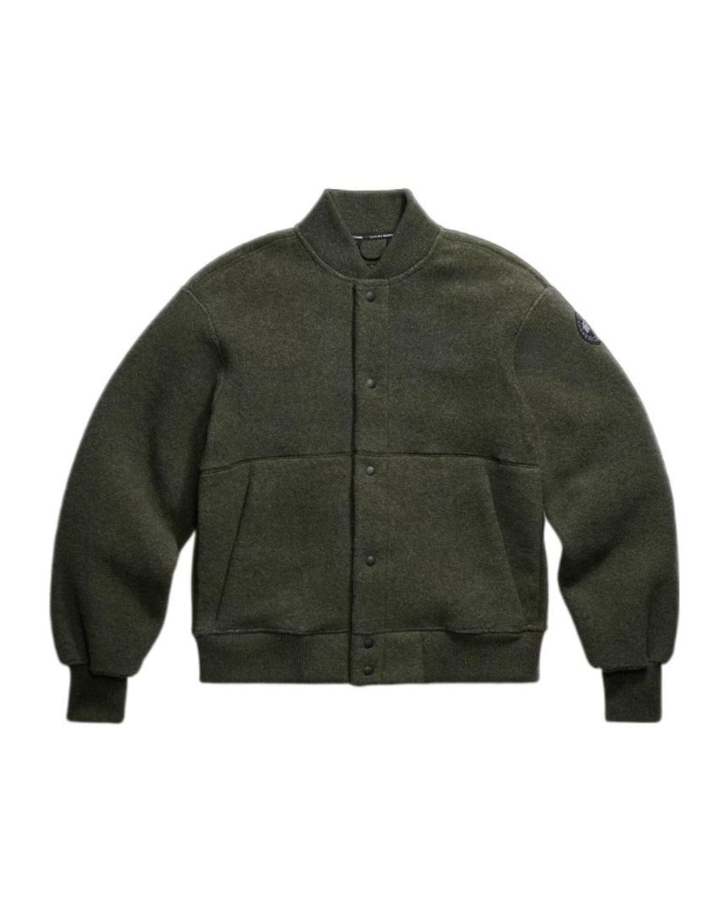 Canada Goose Green Hudson Fleece Bomber Label for men