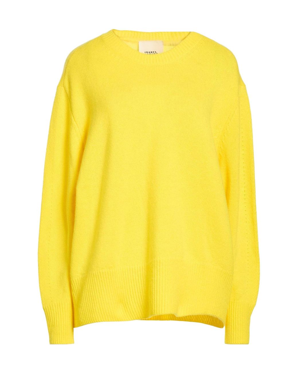 Isabel Marant Yellow Long-Sleeved Crew Neck Cashmere Sweater