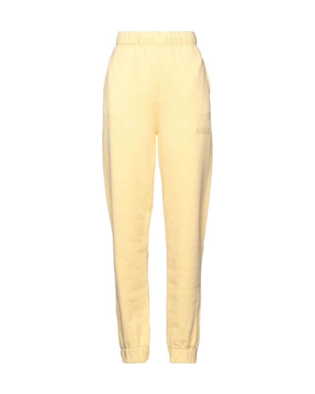 Ganni Yellow Plain Colour Sweatpants