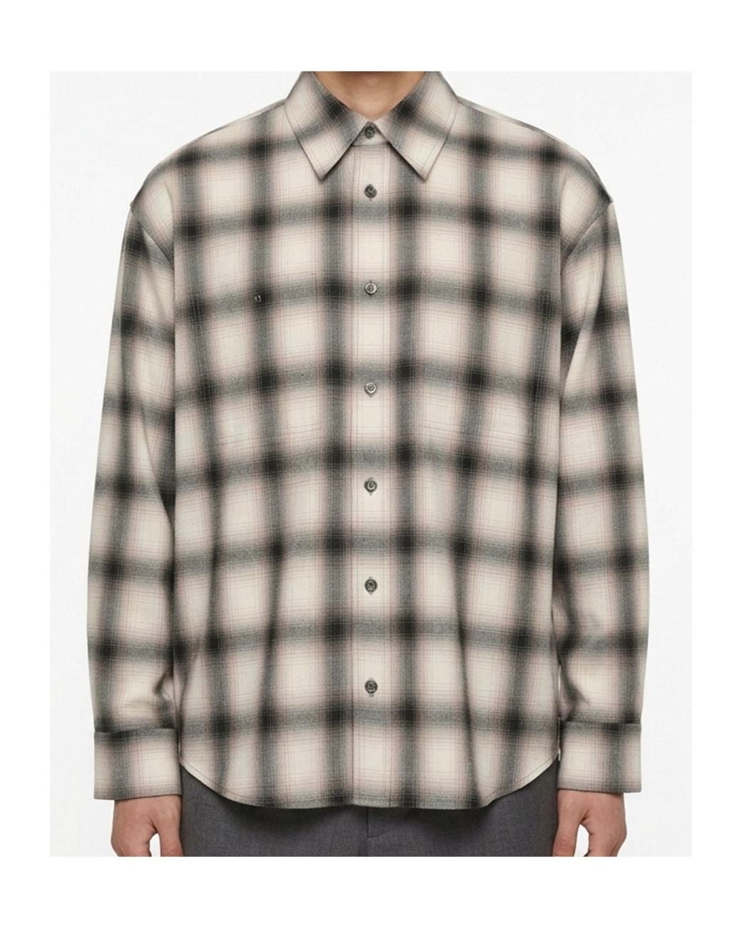 Wooyoungmi Gray Plaid Shirt for men