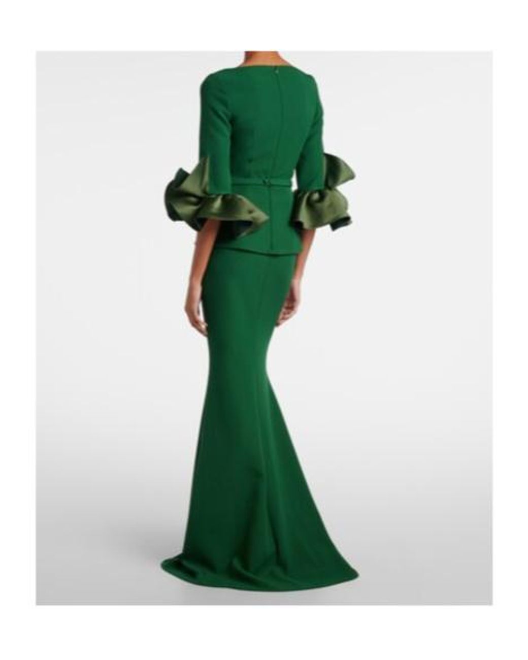 Safiyaa Green Clemenza Crepe Gown