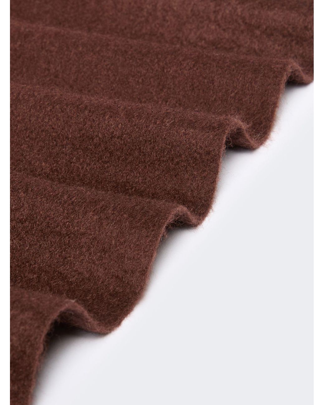Max Mara Brown Logo Embroidered Fringed Scarf
