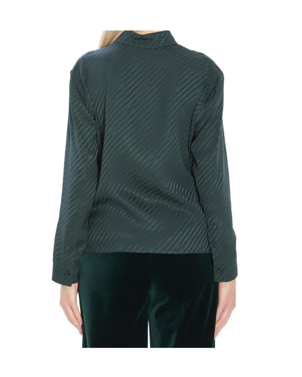 Gucci Green Interlocking Jacquard Shirt
