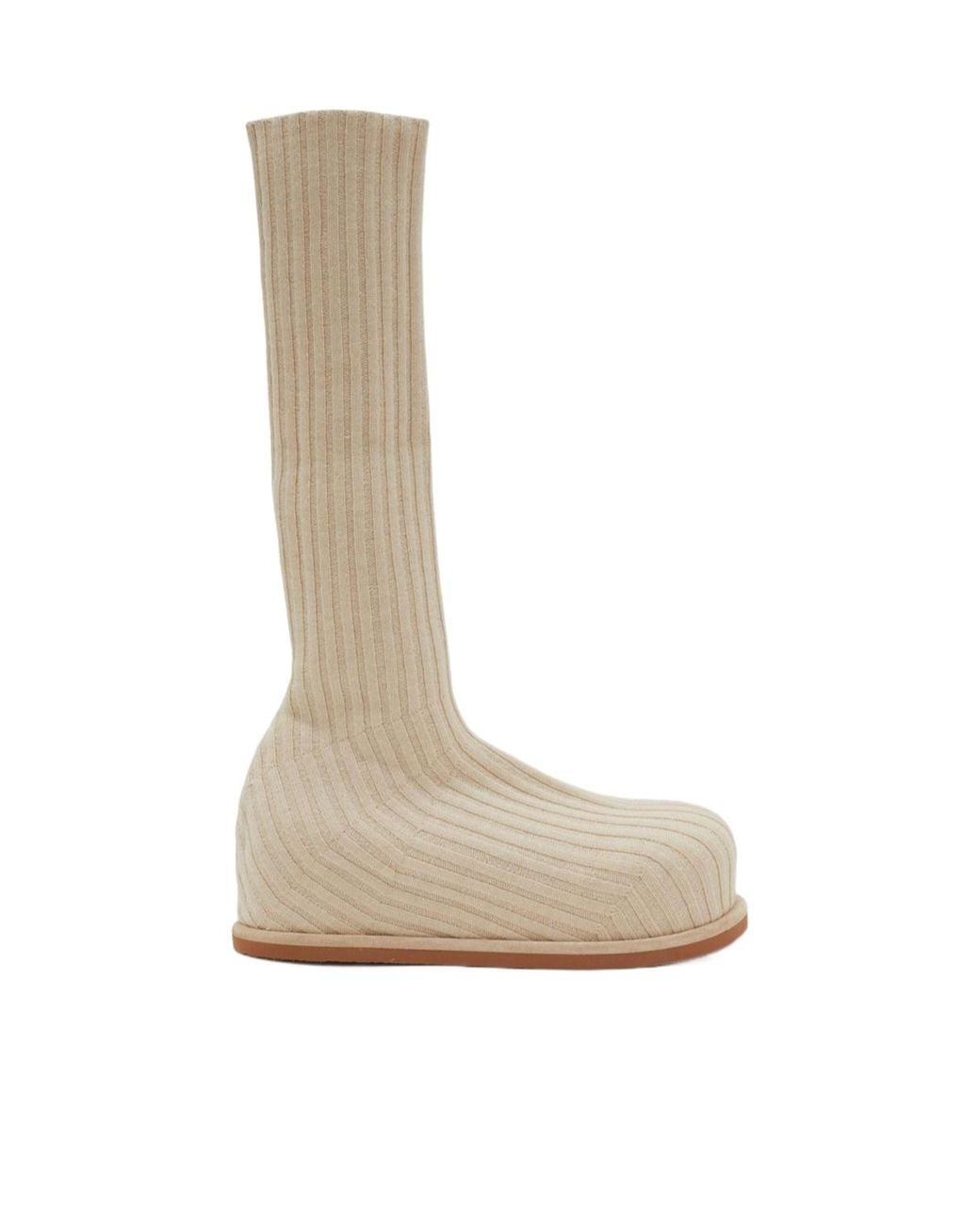 AMINA MUADDI White Rib Knitted Boots