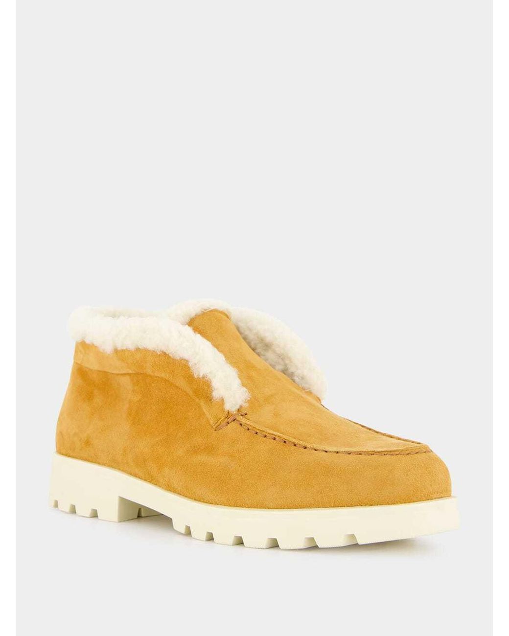 Santoni Yellow Shearling Ankle Boots
