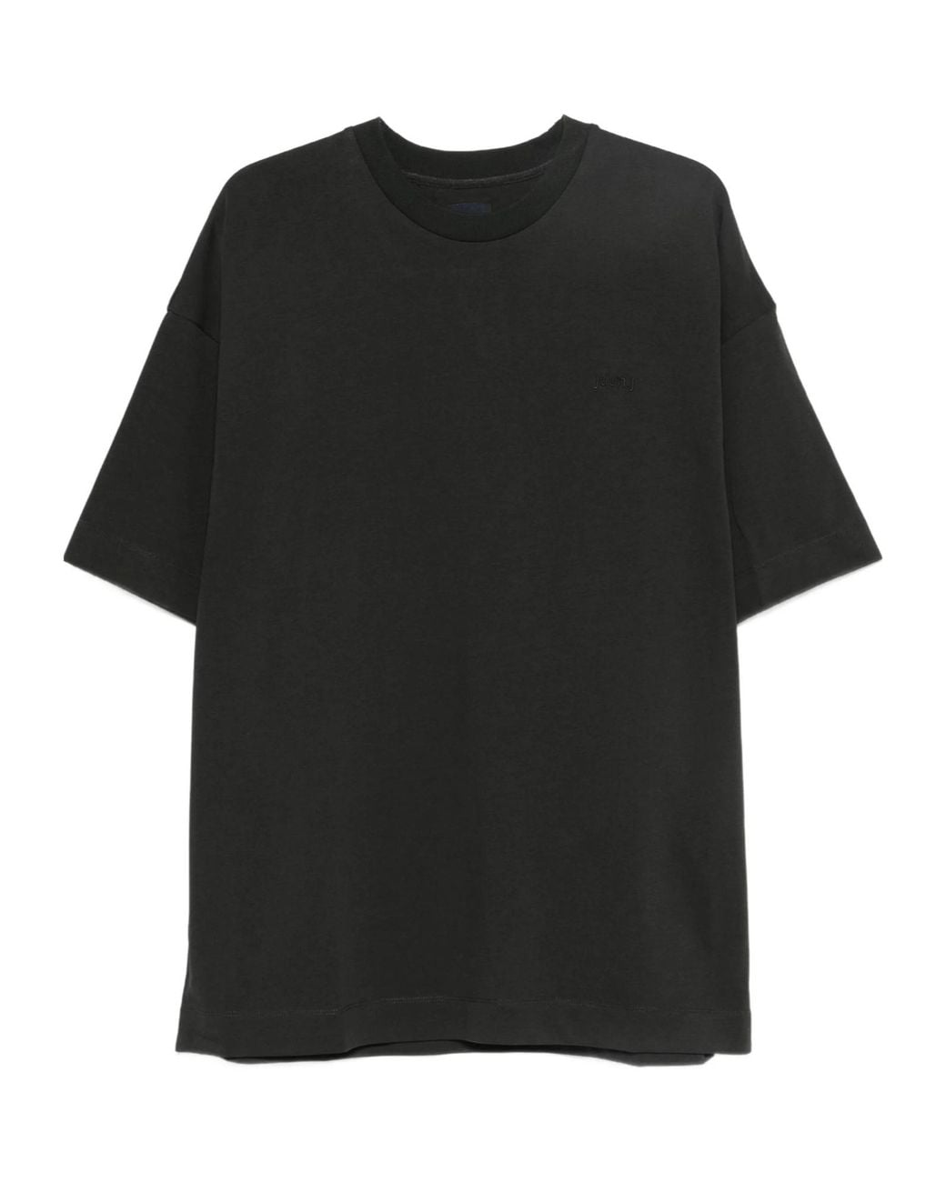 Juun.J Black Logo-Embroidered T-Shirt for men