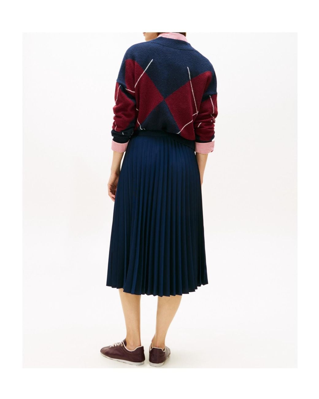 Tommy Hilfiger Blue Pleated Midi Skirt