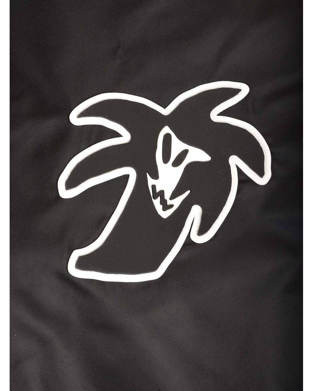 Palm Angels Black Logo Printed Coat for men