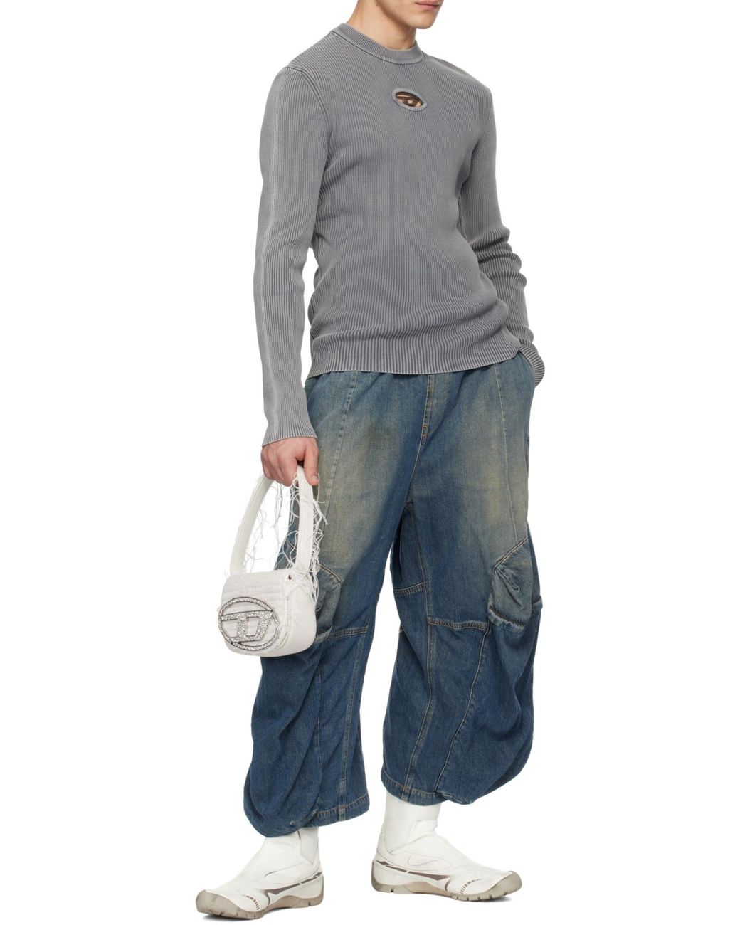 DIESEL Blue D-Para-Short-Fsf Loose Fit Jeans for men