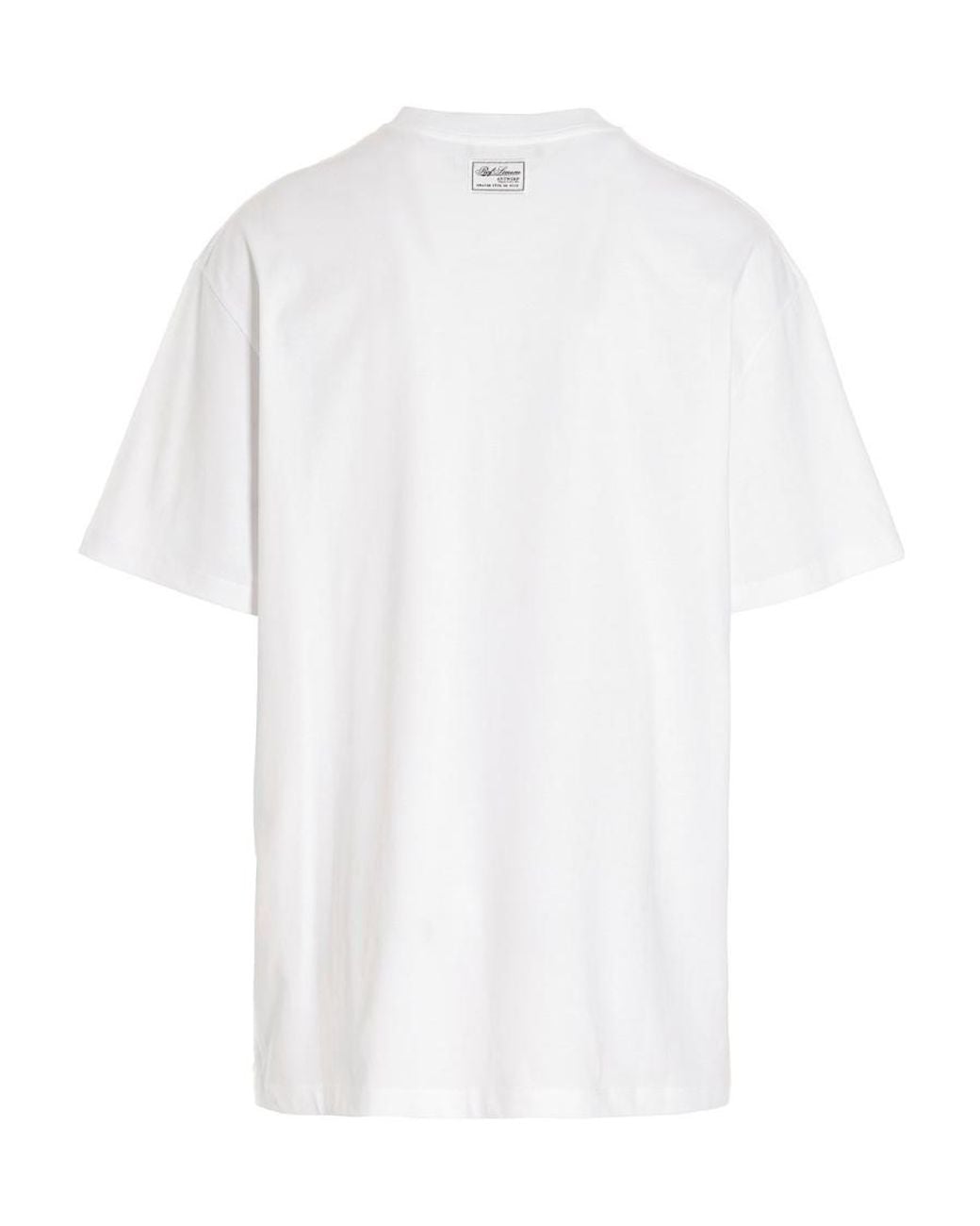 Raf Simons White Logo Round Collar Short-Sleeved T-Shirt for men