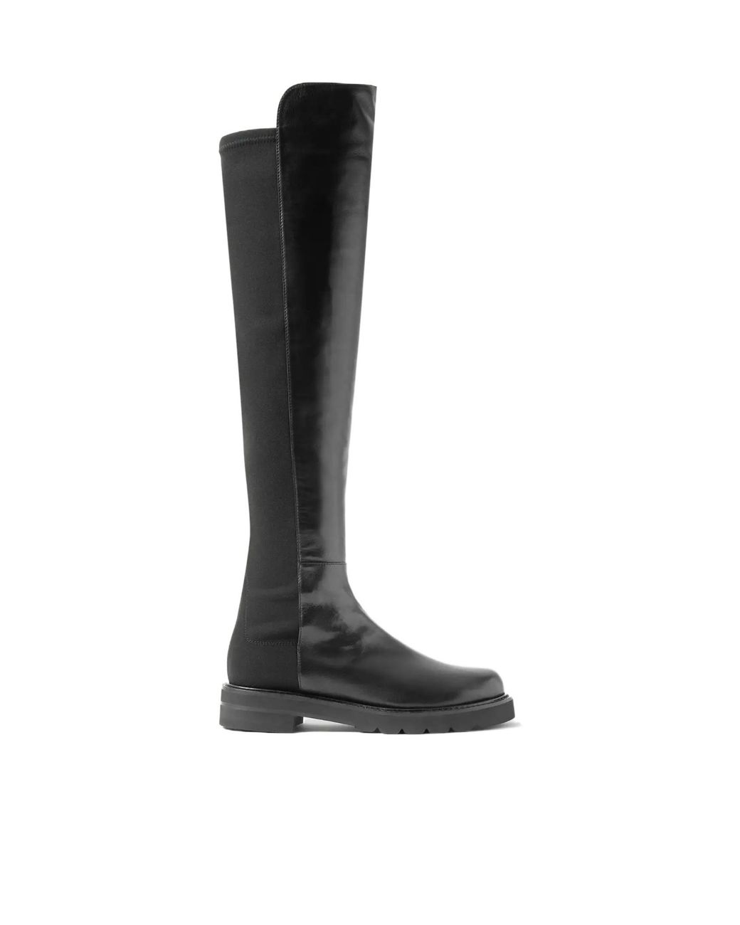 Stuart Weitzman Black Lug-Sole Knee-High Boots