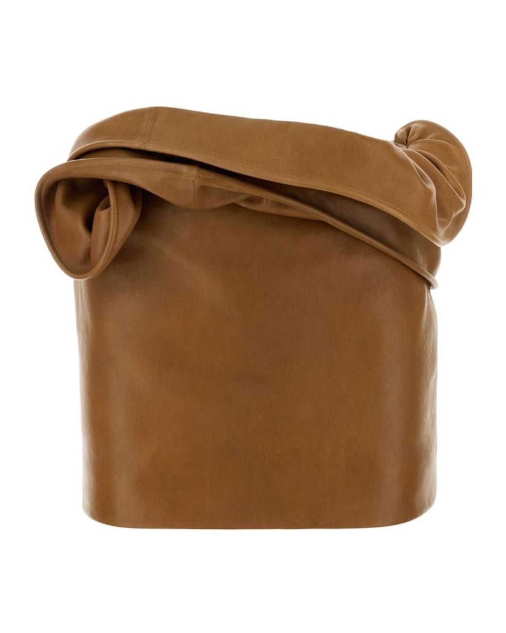 Magda Butrym Brown Draped Leather Mini Skirt