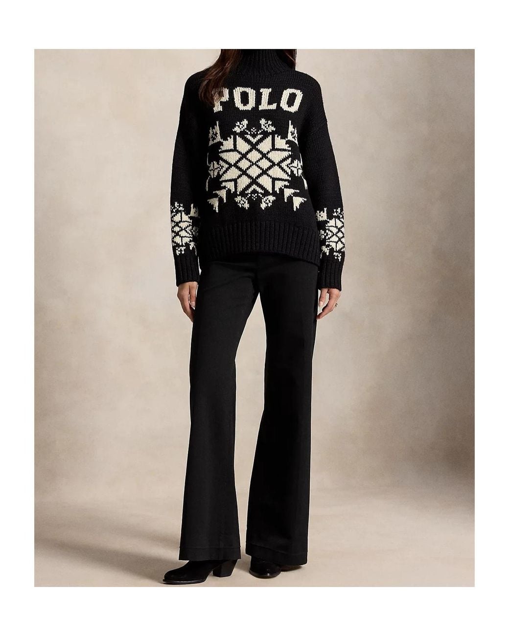 Polo Ralph Lauren Black Wool Turtleneck Sweater