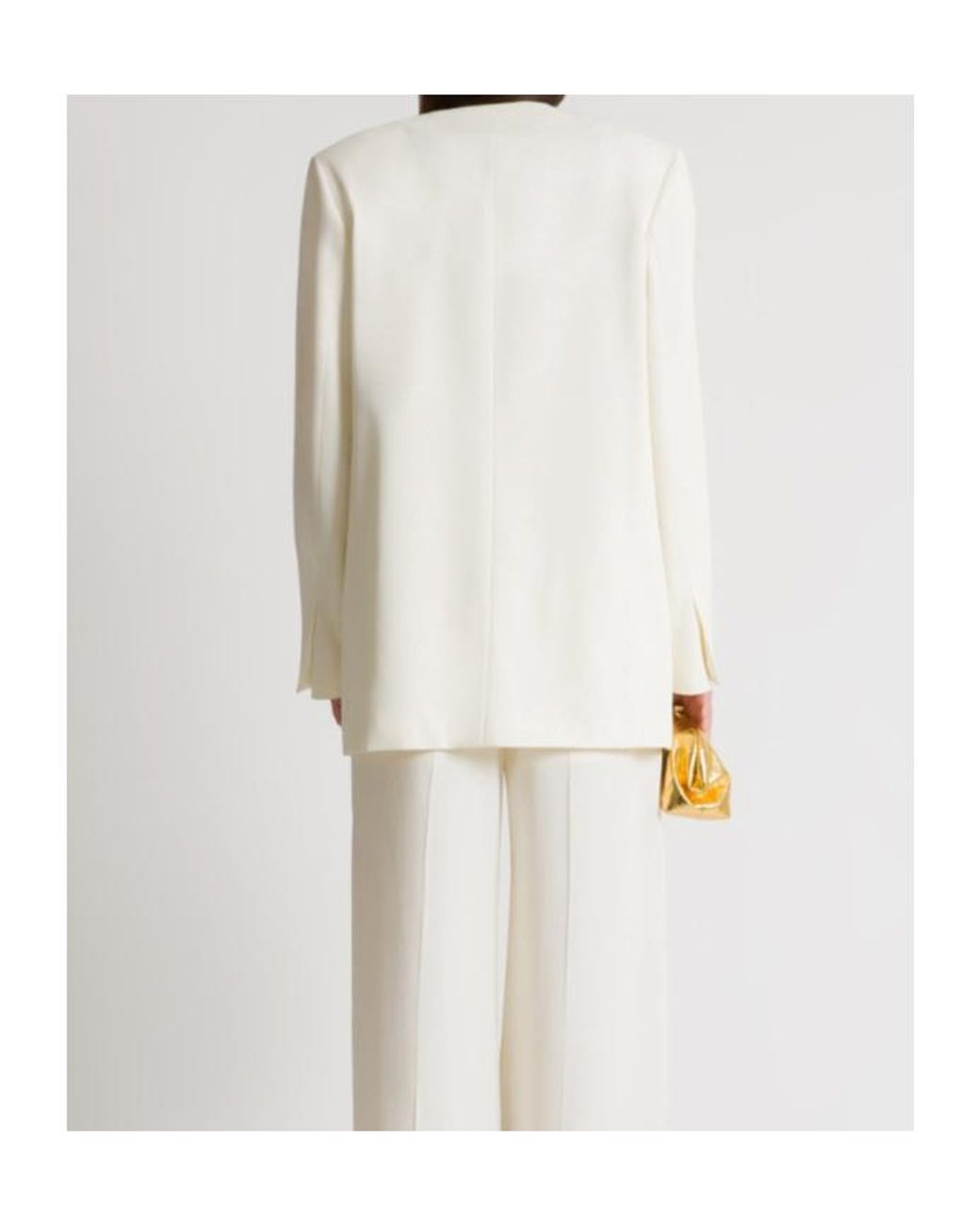 Alberta Ferretti White Double-Breasted Blazer
