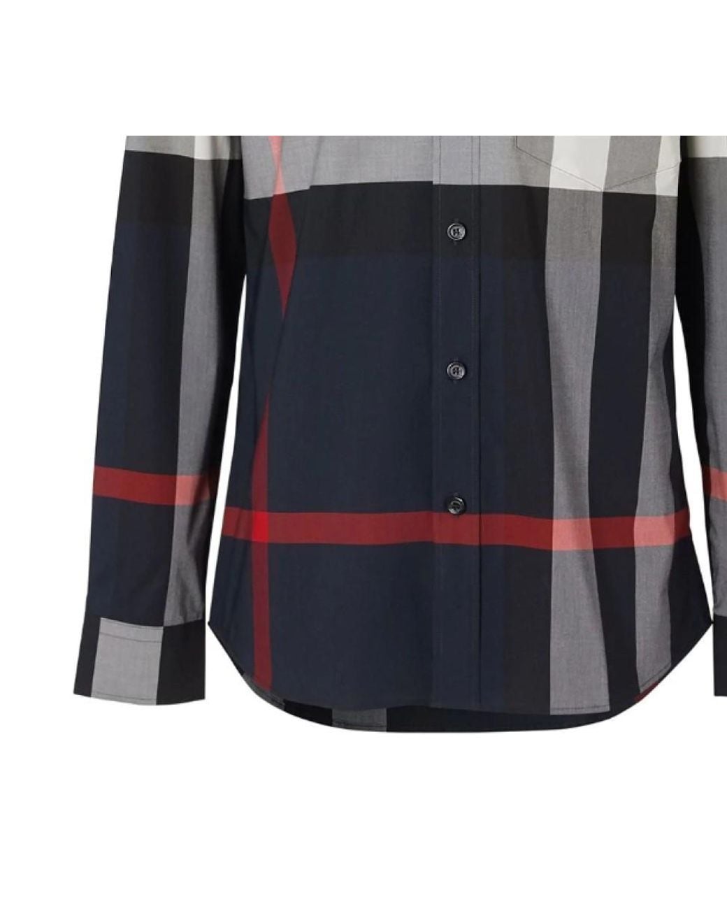 Burberry Blue Checked Stretched Poplin Shirt for men