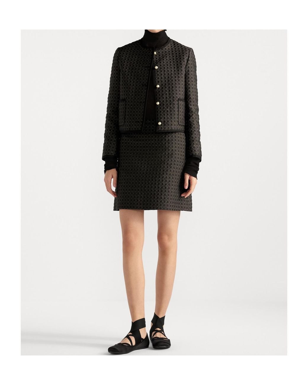 Dior Black Microcannage Cropped Jacket