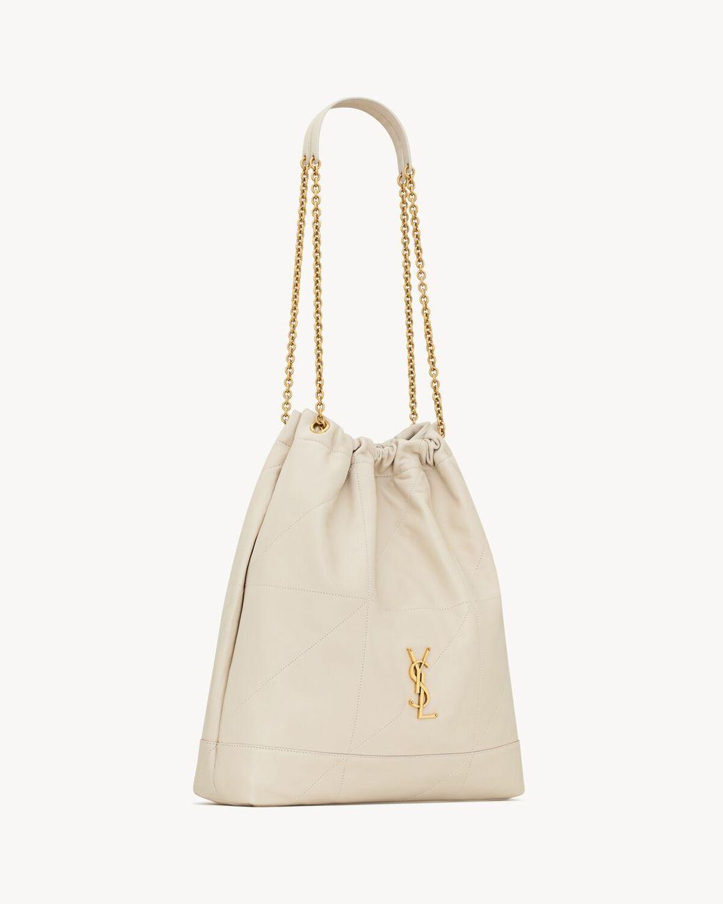 Saint Laurent Natural Jamie Logo Plaque Large Shoulder Bag
