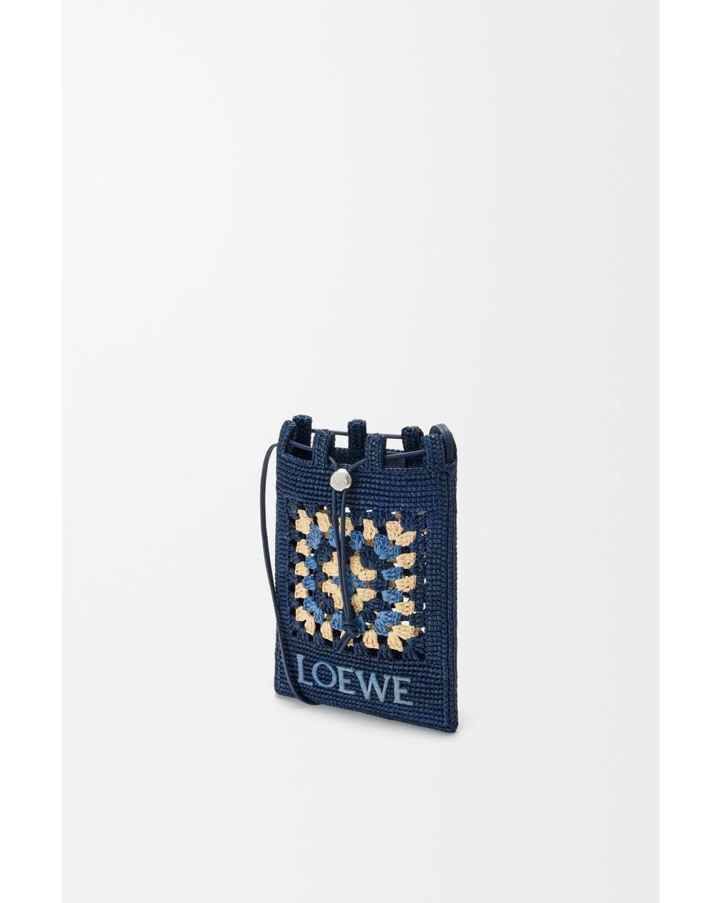 Loewe Blue Crochet-Knit Cross Body Bag