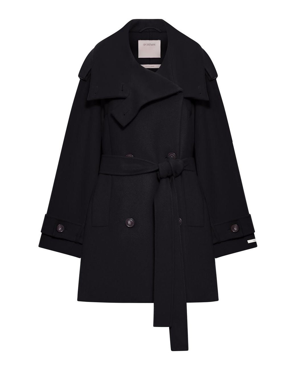 Sportmax Blue Short Wool Trench Coat