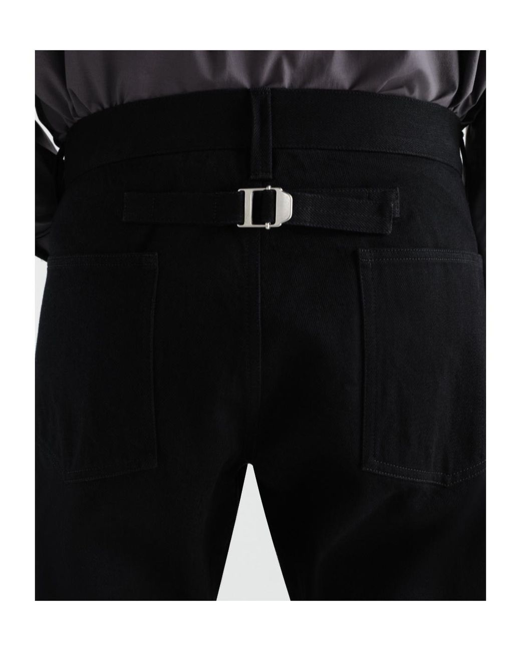 Lemaire Black Straight Leg 5 Pockets Selvedge Denim Jeans for men