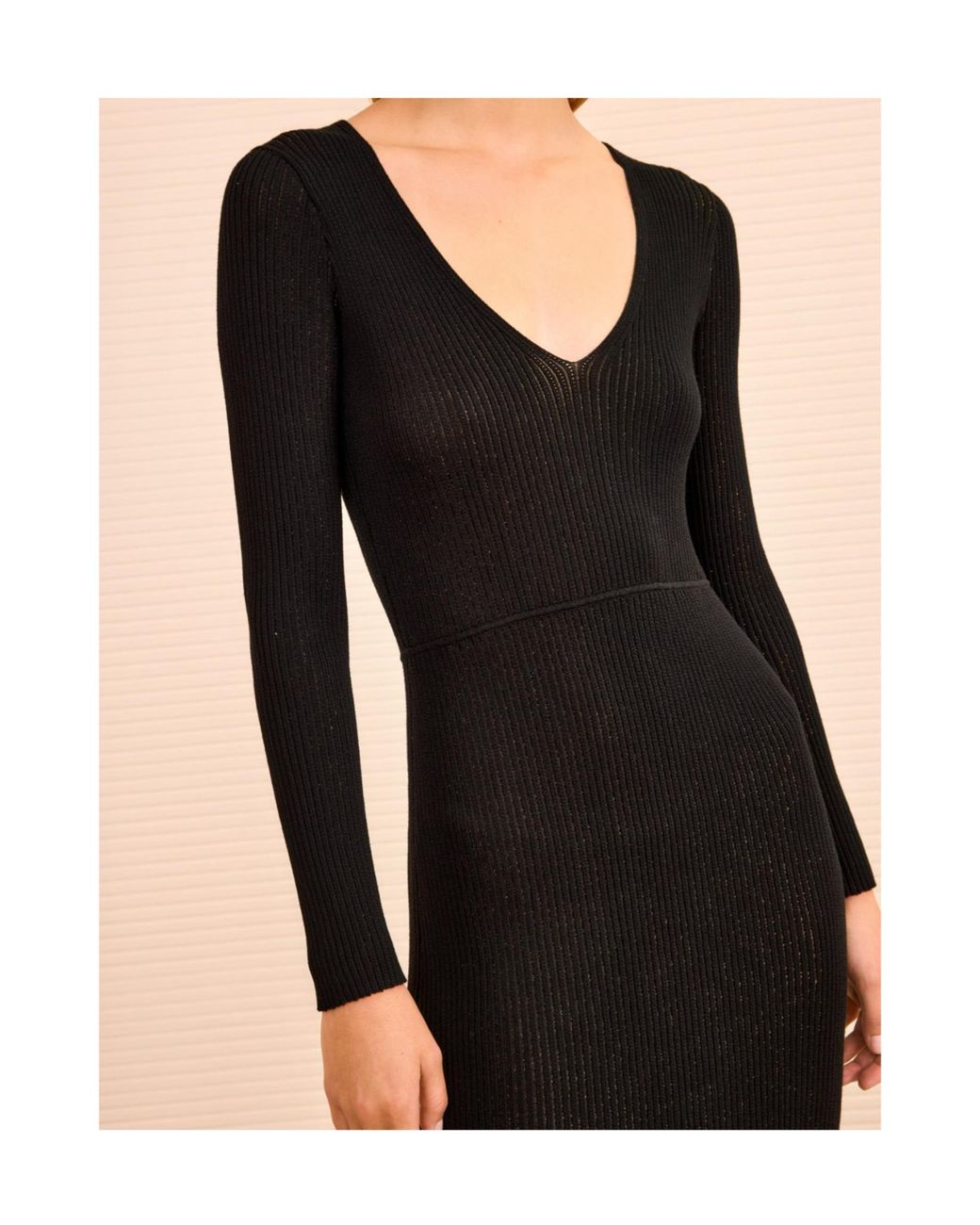 Ulla Johnson Black Zeda V Neck Midi Dress