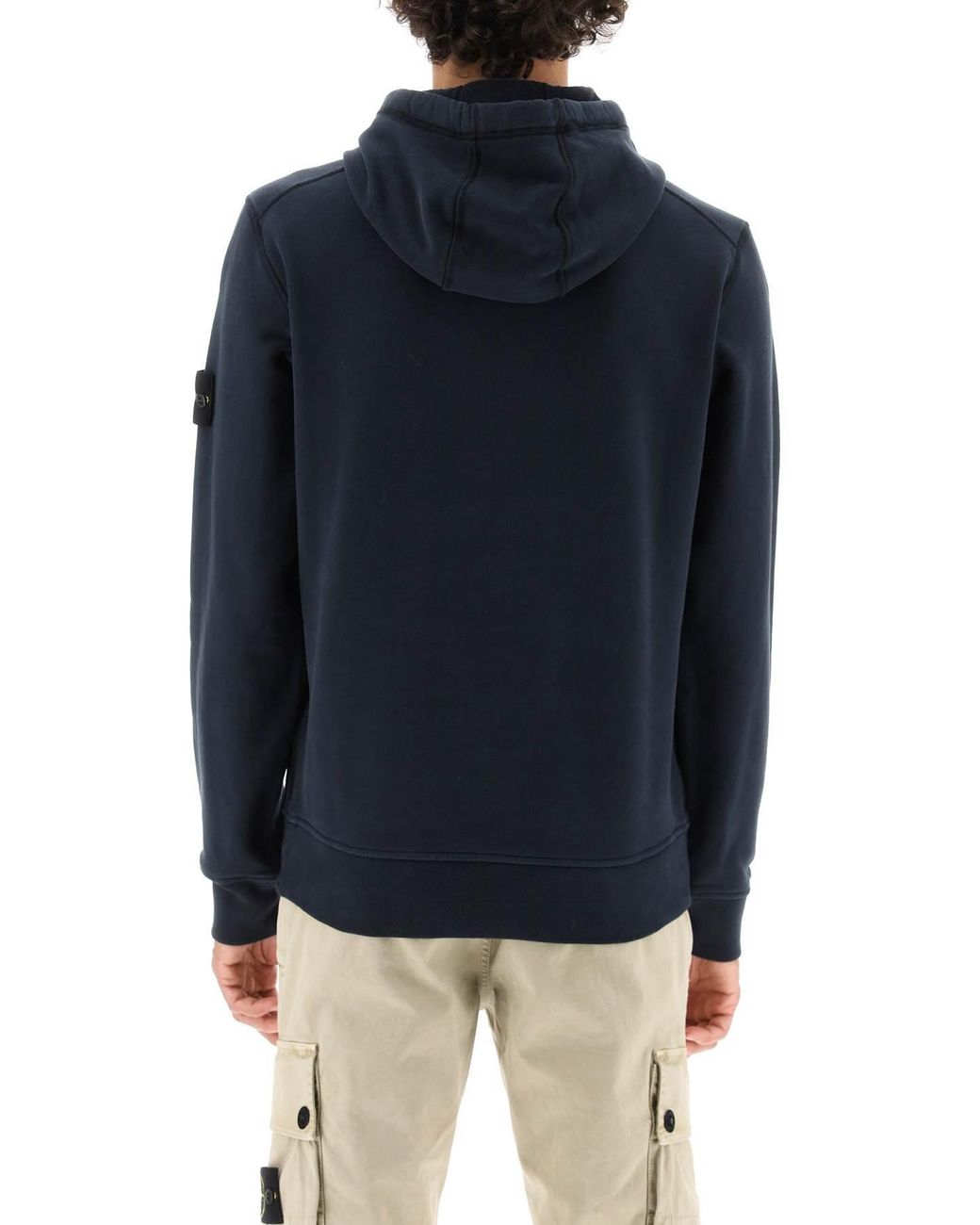 Stone Island Blue Hooded Sweater for men