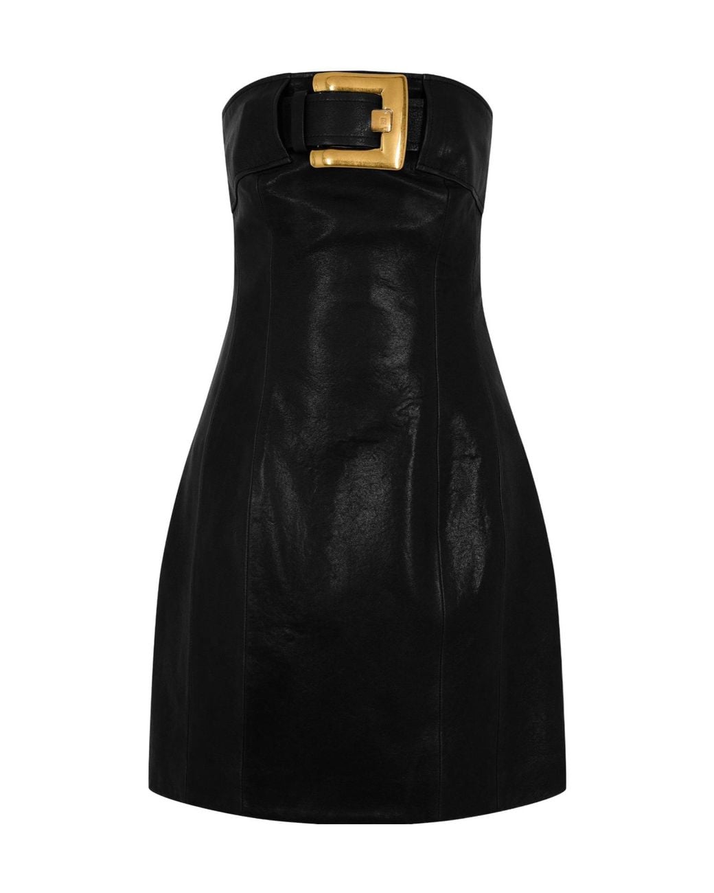 Balmain Black Strapless Mini Dress
