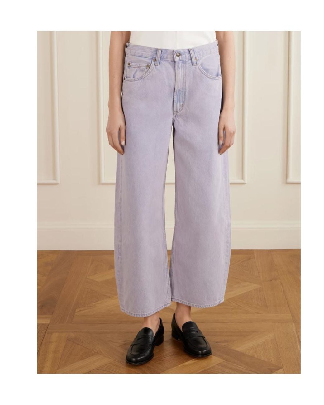 Agolde Purple High-Waisted Wide-Leg Jeans