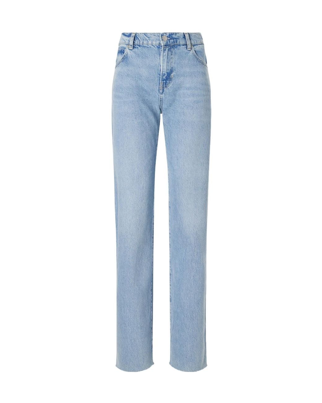Guest In Residence Blue Straight-Leg High-Waisted Jeans