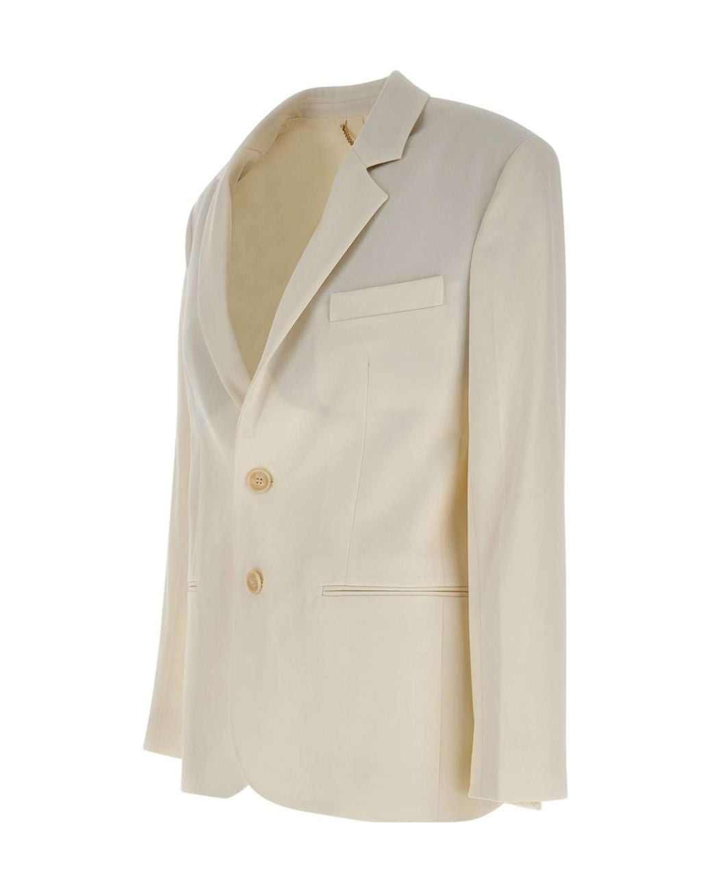 Victoria Beckham Natural Single Breasted Tailored Jacket