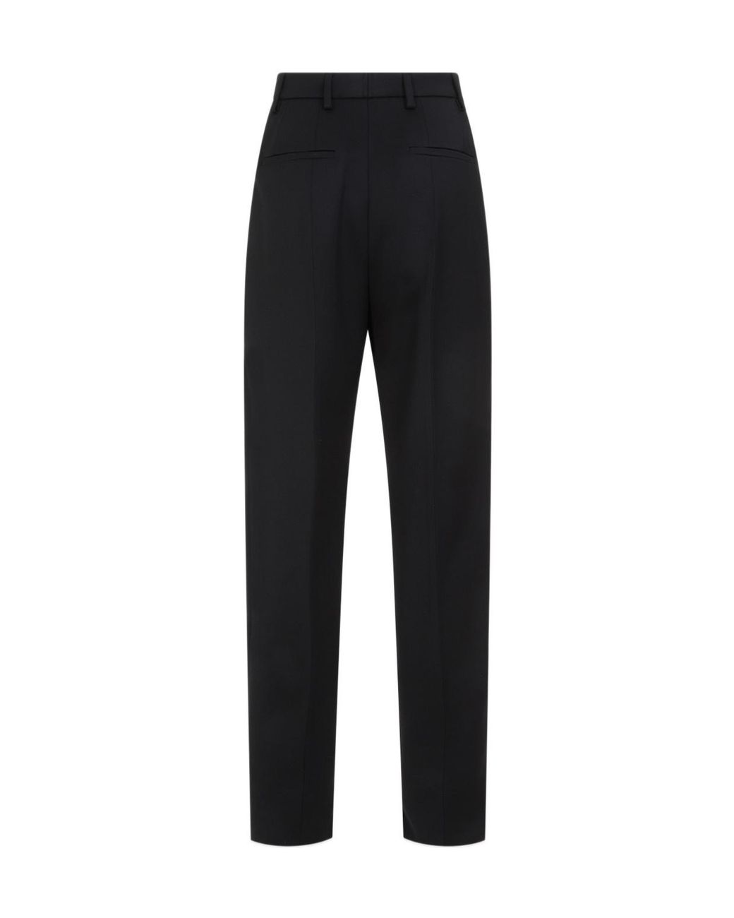 Prada Black Pleated Tapered-Leg Trousers