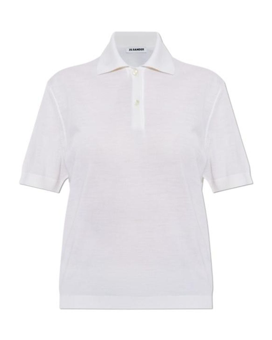 Jil Sander White Short-Sleeve Polo Top