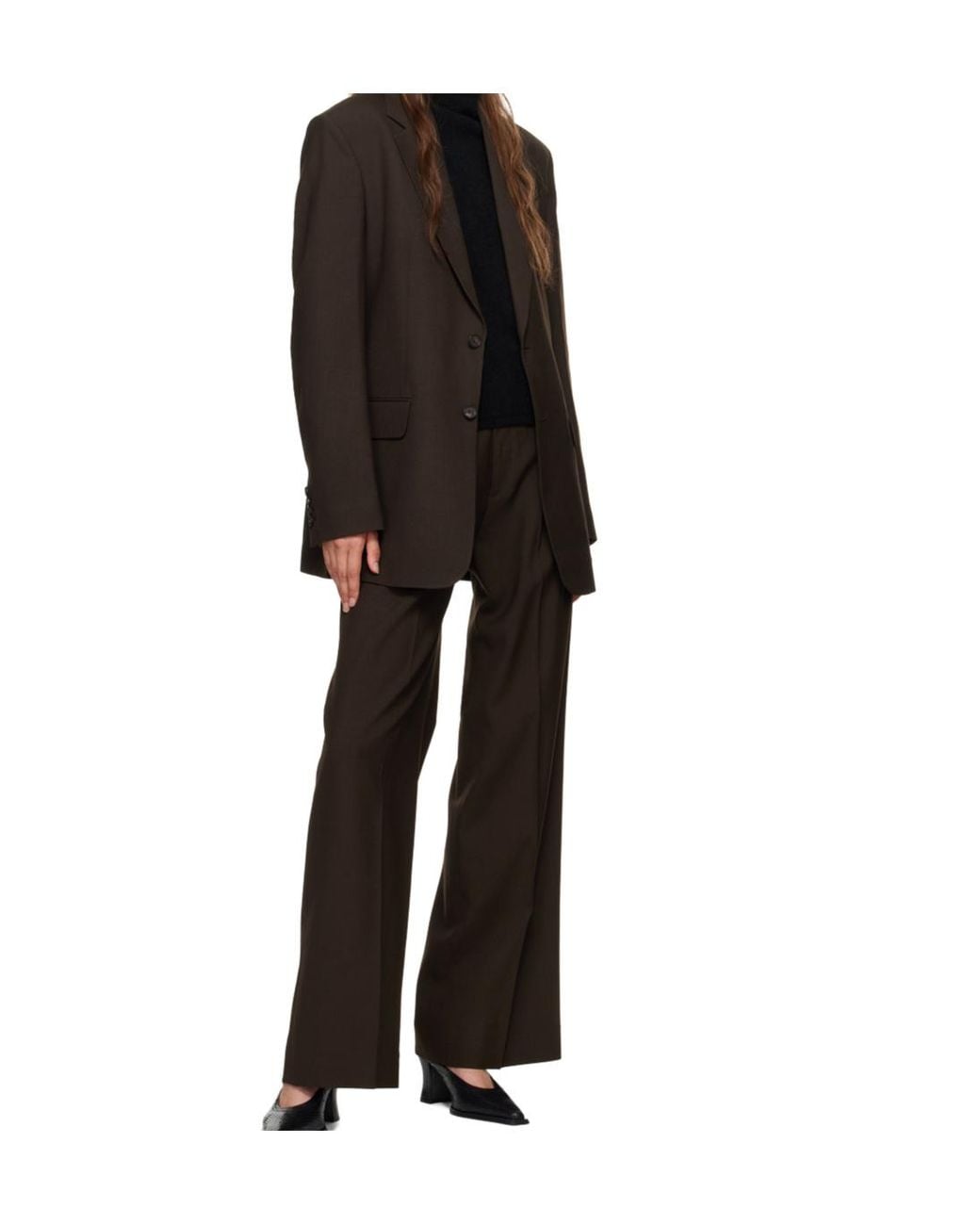 Filippa K Black Darcey Straight-Leg Trousers